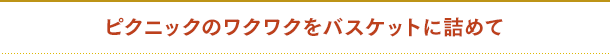 ピクニックのワクワクをバスケットに詰めて